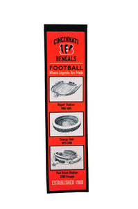 Cincinnati Bengals Stadium Evolution Heritage Banner - 8"x32"