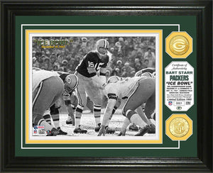 Bart Starr Green Bay Packers Ice Bowl Bronze Coin Photo Mint