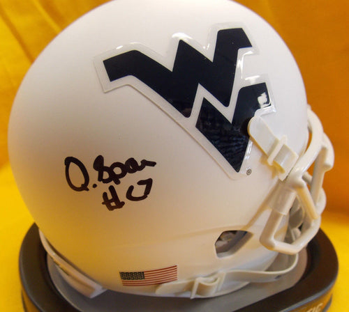 wvu football, quinton spain autograph