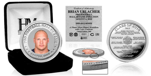 Brian Urlacher Chicago Bears 2018 Pro Football HOF Induction Silver Color Coin