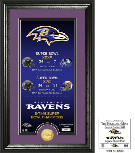 Baltimore Ravens Legacy Bronze Coin Photo Mint