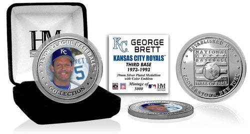 George Brett Kansas City Royals Baseball Hall of Fame Silver Color Coin'