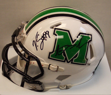 Online sports memorabilia Aaron Dobson and Vinny Curry signed mini Marshall University helmet - Sports Fanz