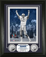 Roger Staubach Dallas Cowboys Pro Football Hall of Fame Silver Coin Photo Mint