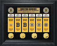 Boston Bruins 6-Time Stanley Cup Champions Deluxe Gold Coin & Banner Collection