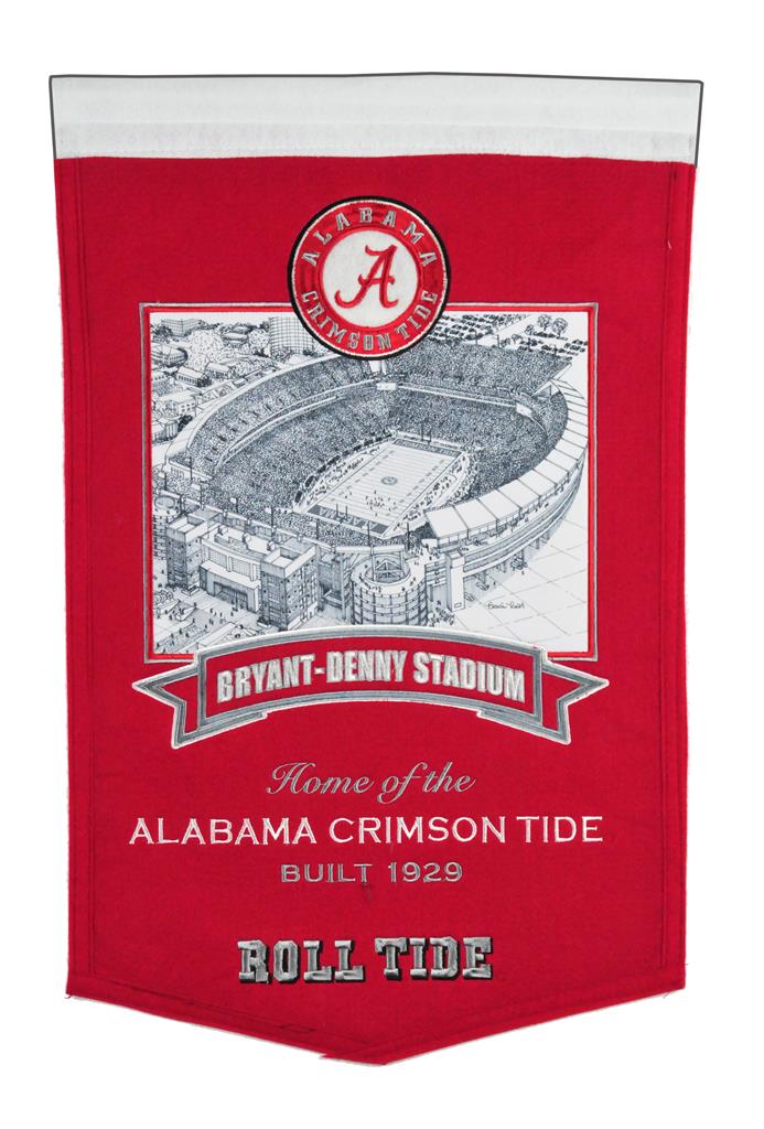 NCAA football memorabilia Alabama Bryant-Denny Stadium banner from Sports Fanz