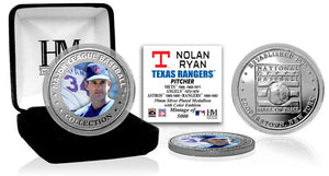 Nolan Ryan Texas Rangers Hall of Fame Silver Color Coin