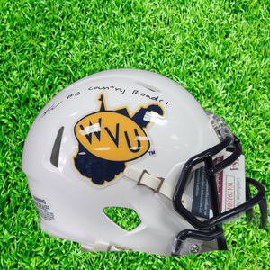 Bryce Ford-Wheaton West Virginia Mountaineers Signed Throwback Mini Helmet