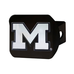 Michigan Wolverines Chrome Emblem On Black Hitch Cover