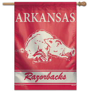 Arkansas Razorbacks College Vault Vertical Flag