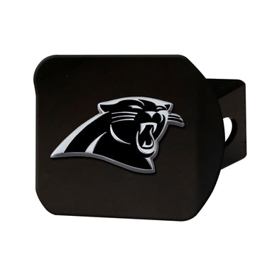 Carolina Panthers Chrome Emblem On Black Hitch Cover
