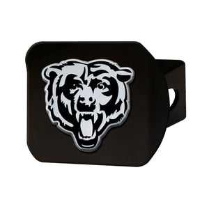 Chicago Bears Chrome Emblem On Black Hitch Cover
