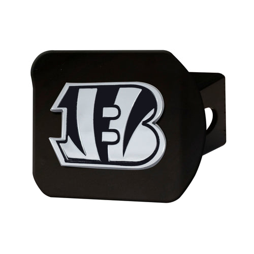 Cincinnati Bengals Chrome Emblem On Black Hitch Cover