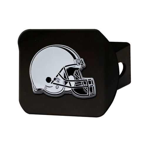 Cleveland Browns Chrome Emblem On Black Hitch Cover