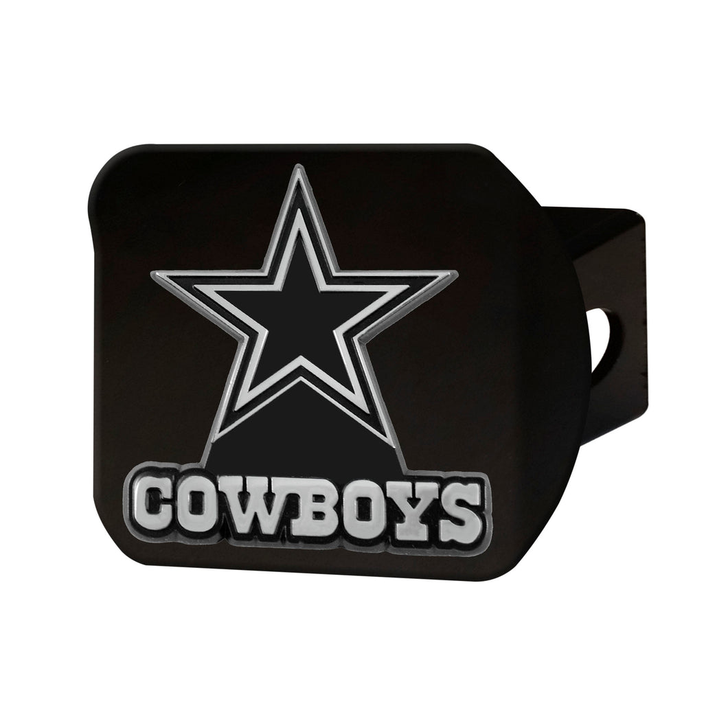 Dallas Cowboys Chrome Emblem On Black Hitch Cover