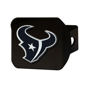 Houston Texans Chrome Emblem On Black Hitch Cover