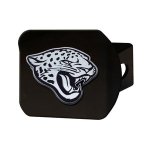 Jacksonville Jaguars Chrome Emblem On Black Hitch Cover