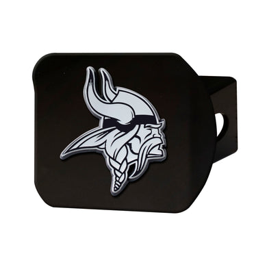 Minnesota Vikings Chrome Emblem On Black Hitch Cover