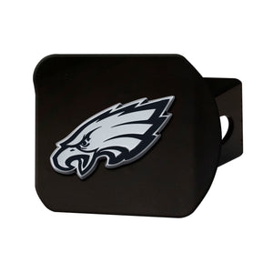 Philadelphia Eagles Chrome Emblem On Black Hitch Cover