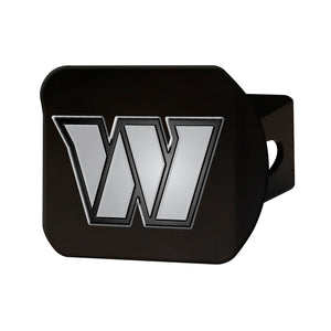 Washington Commanders Chrome Emblem On Black Hitch Cover