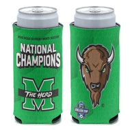 Marshall Thundering Herd 2020 Soccer National Champions Slim Can Cooler