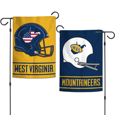 West Virginia Mountaineers 2 Sided Helmet Garden Flag 