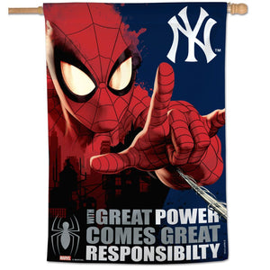 New York Yankees Spiderman Vertical Flag - 28"x40"