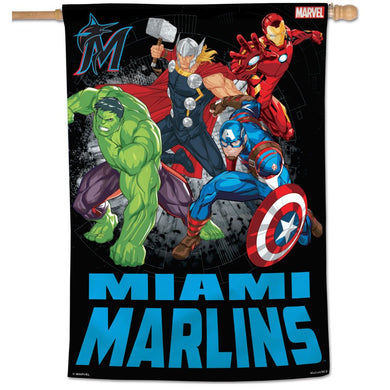 Miami Marlins Marvel's Avengers Vertical Flag