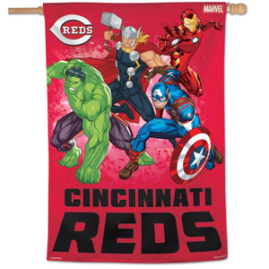 Cincinnati Reds Marvel's Avengers Vertical Flag