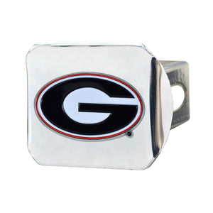Georgia Bulldogs Color Emblem On Chrome Hitch