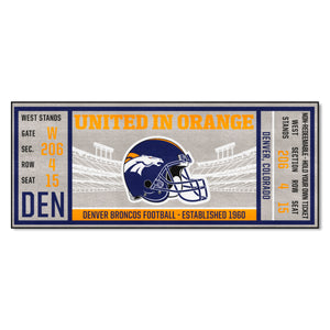 Denver Broncos Football Ticket Runner - 30"x72"