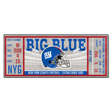 New York Giants Football Ticket Runner - 30"x72"