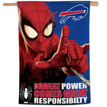 Buffalo Bills Spiderman Vertical Flag - 28"x40"