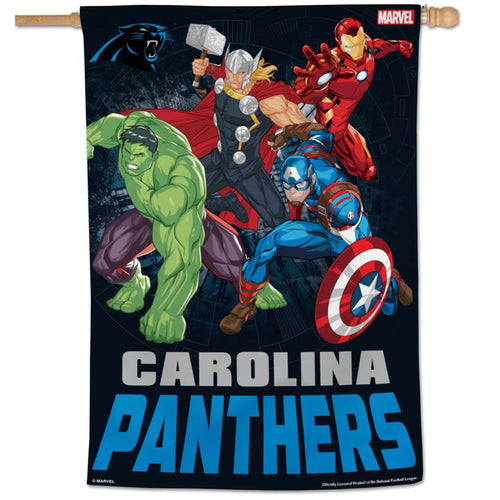 Carolina Panthers Marvel's Avengers Vertical Flag - 28