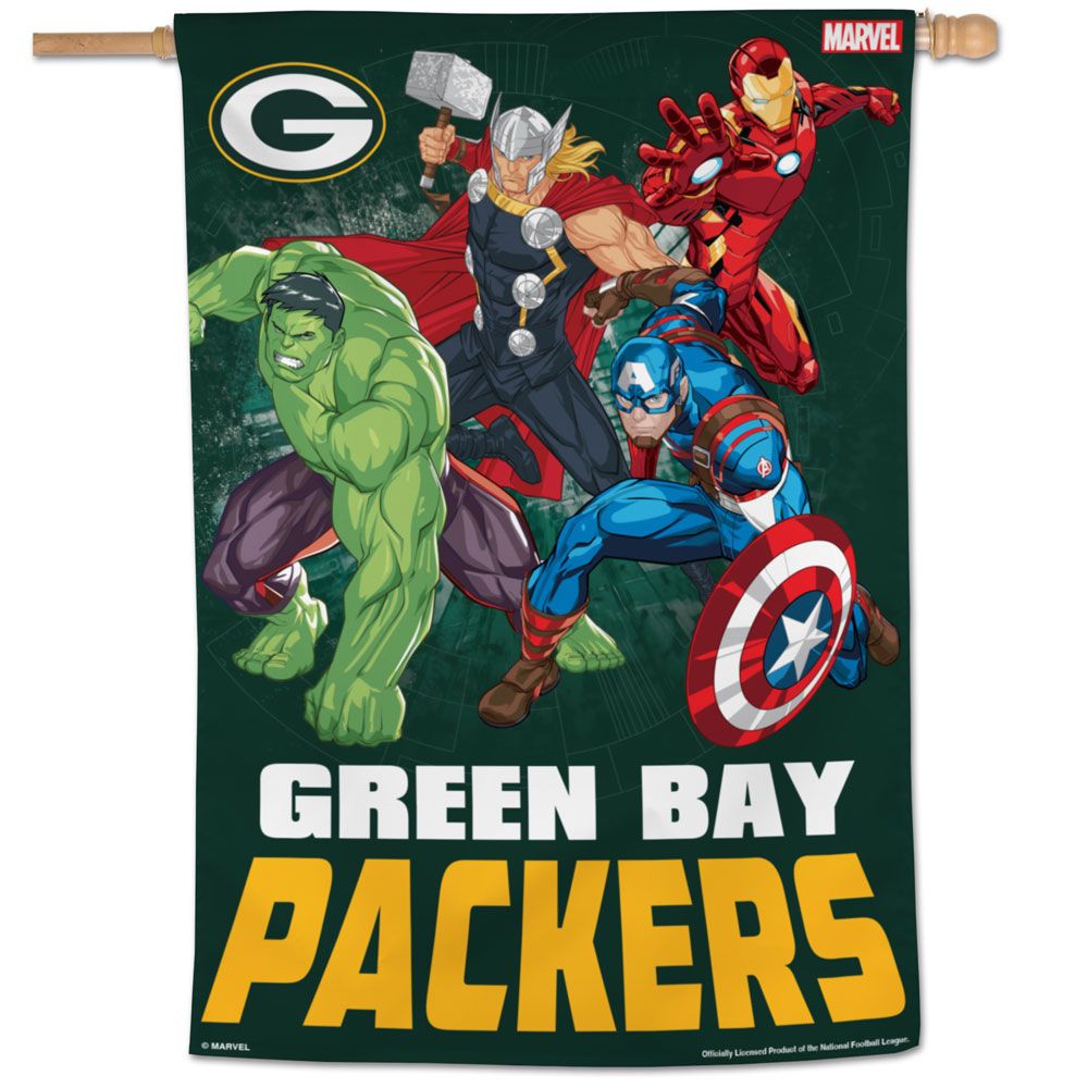 Green Bay Packers Marvel's Avengers Vertical Flag - 28