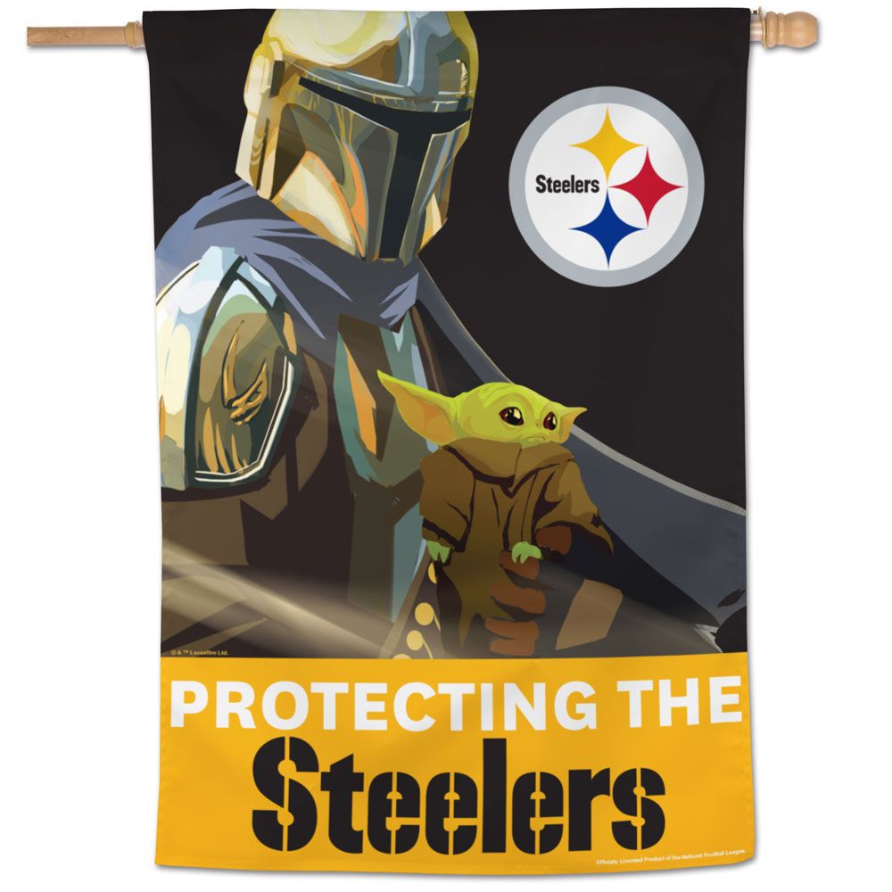 Pittsburgh Steelers Star Wars Mandalorian Vertical Flag - 28x40 – Sports  Fanz