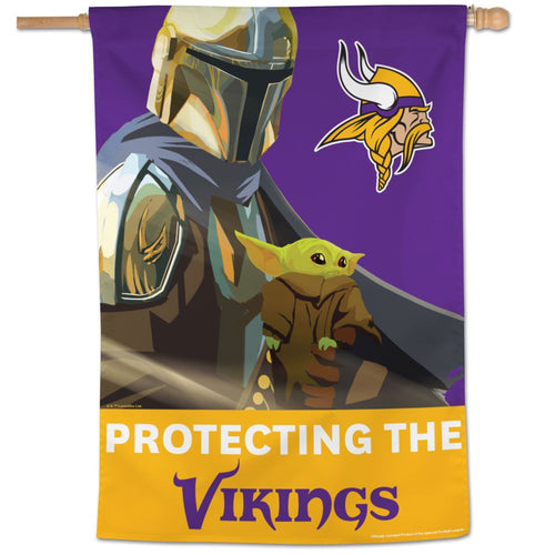 Minnesota Vikings Star Wars Mandalorian Vertical Flag - 28