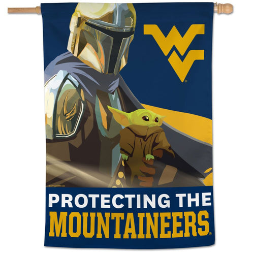 West Virginia Mountaineers Star Wars The Mandalorian Vertical Flag 