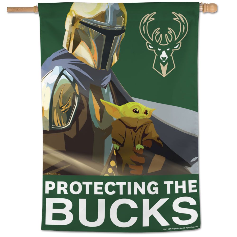 Milwaukee Bucks Star Wars Mandalorian Vertical Flag 28