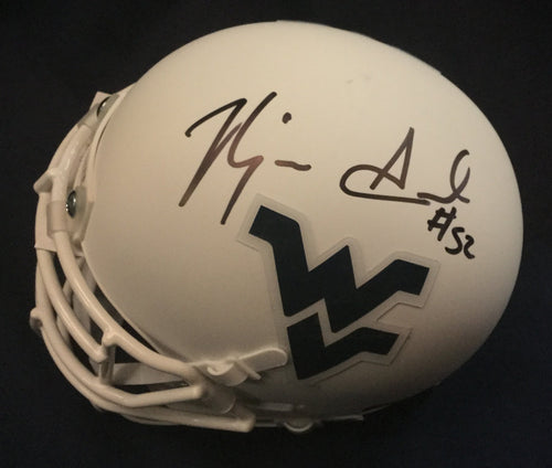 wvu football, najee goode autographed wvu mini helmet