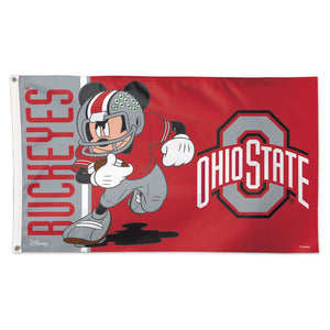 Ohio State Buckeyes Mickey Mouse Deluxe Flag - 3'x5'