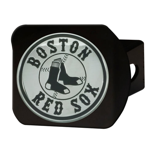 Boston Red Sox Chrome Emblem On Black Hitch Cover Woodmark