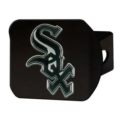 Chicago White Sox Chrome Emblem On Black Hitch Cover