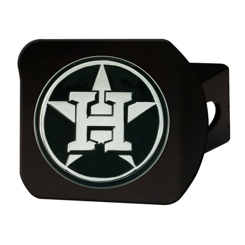 Houston Astros Chrome Emblem On Black Hitch Cover