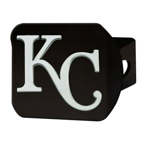 Kansas City Royals Chrome Emblem On Black Hitch Cover