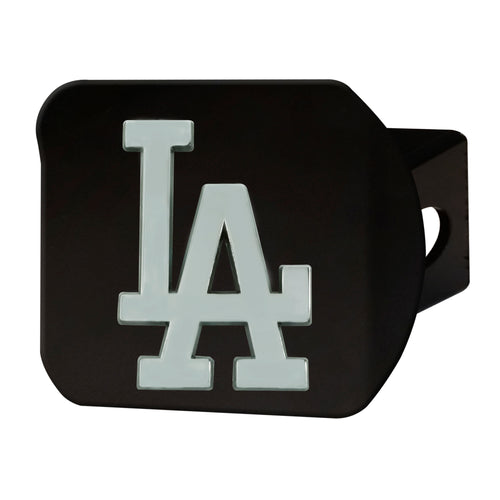 Los Angeles Dodgers Chrome Emblem On Black Hitch Cover