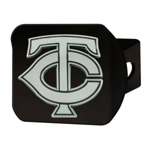 Minnesota Twins Chrome Emblem On Black Hitch Cover