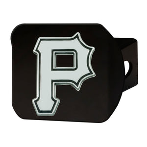 Pittsburgh Pirates Chrome Emblem On Black Hitch Cover