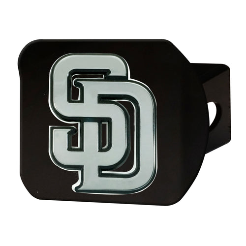 San Diego Padres Chrome Emblem On Black Hitch Cover