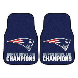 New England Patriots Super Bowl 53 Champions 2-piece Carpet Car Mats - 18"x27"